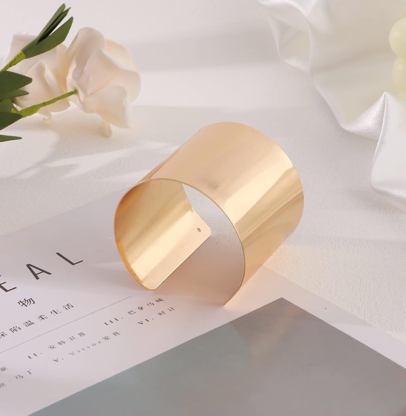 SAMOCO 2Pcs Cuff Bangle Bracelet for Women Cuff Bracelets Open Wide Wire Bracelets Adjustable Tone Wrist Cuff Wrap Bracelet - Image 5